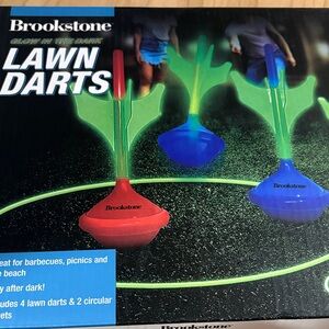 Brookstone Glow-in-the-Dark Lawn Darts Set - Red, Blue, Green